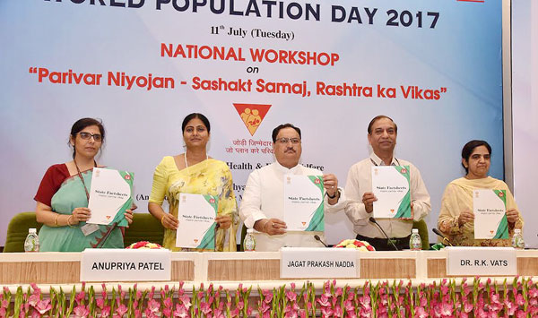 Shri J P Nadda, Union Minister of Health and Family Welfare released the state fact sheet under "Mission Parivar Vikas