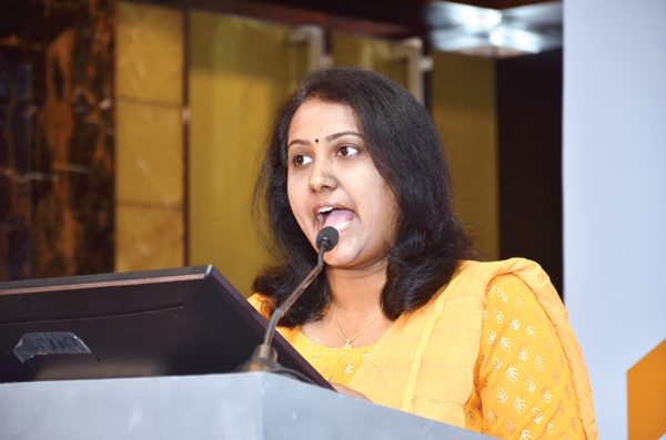 Prathiba Raju, Special Correspondent, Express Healthcare gives the Welcome Address
